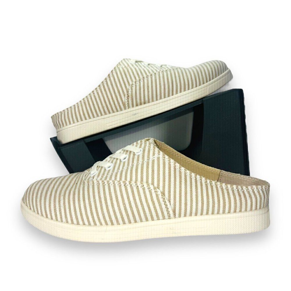 Spenco Santa‎ Rose Orthopedic Mules "Tan Stripe" Women's 7D (Wide)